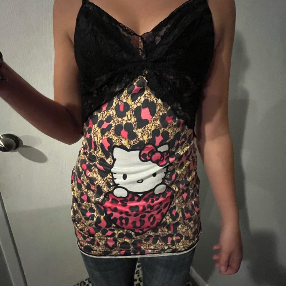 Hello Kitty Black and Pink Graphic Camisole